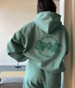 Mr Winston Deep Sage Puff Hoodie